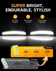 4 PCS LED Side Marker Light Kits for 300 2015-2024, Full LED Strip White Front