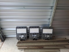 parking lot lighting 4″ steel poles, 20′ tall 3 led each pole