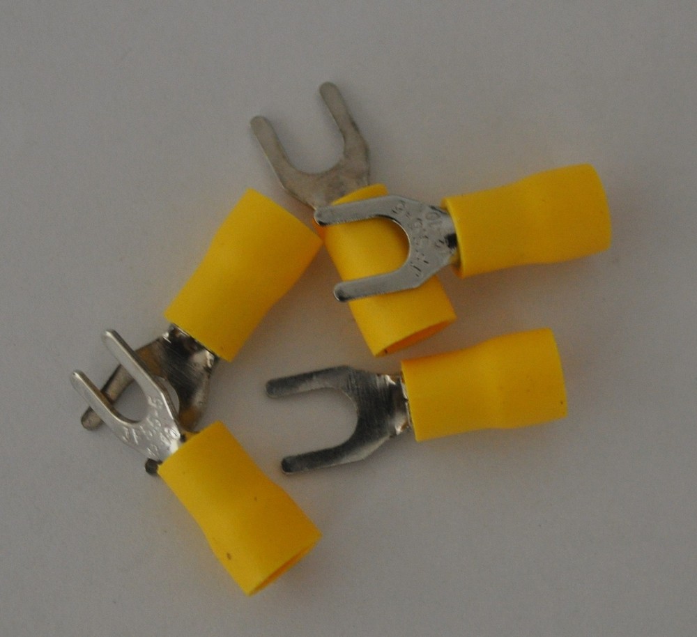 250PC INSULATED #10 FORK CRIMP TERMINALS YELLOW 12-10AWG SV5-5