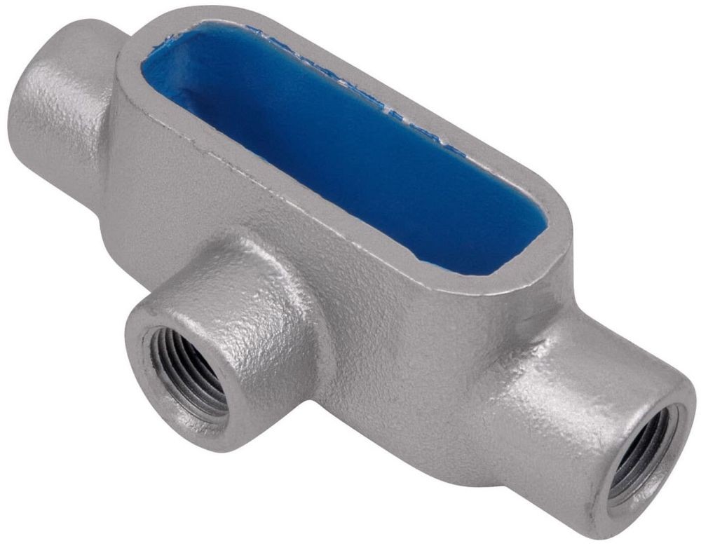 OCAL T57-G, PVC Coated Conduit Body T Shape Form 7, 1-1/2″, Gray, 1pc