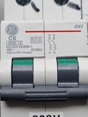 GE 674633 6A C6 G62 2-POLE MCB CIRCUIT BREAKER 2/PK (IN30S3B4)