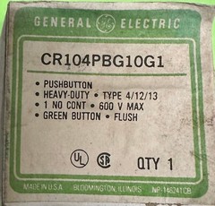 GE CR104PBG10G1 Heavy Duty Flush Green PushButton Type 4/12/13 W/CONTACTOR 600V