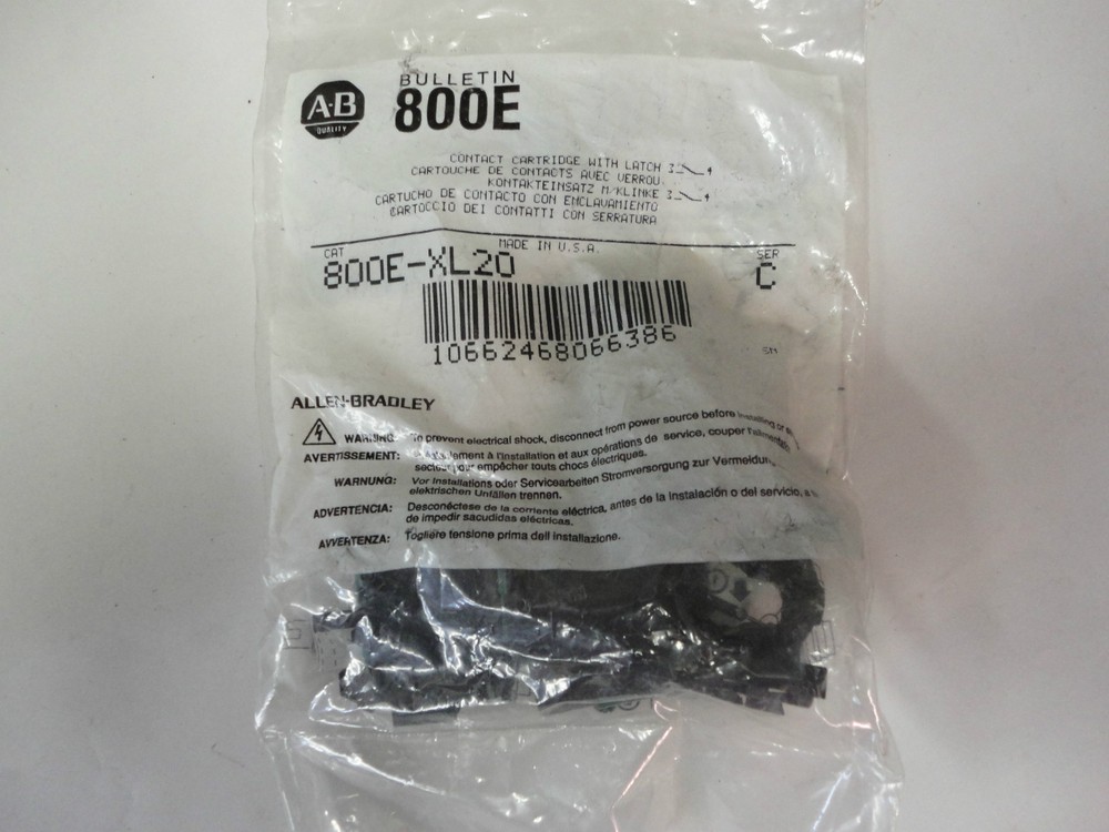 New, Free Ship, Allen Bradley 800E-XL20 Ser C Contact Cartridge With Latch