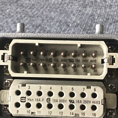 Harting Terminal Connector Han 16-A-F HAN 16-M with IP65 Power Connector Housing