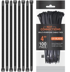 100 Ft 3/8″ Split Wire Loom Tubing with 4″ Nylon Cable Zip Ties 100 Pieces