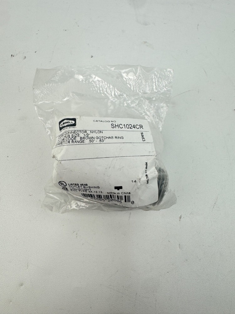 Hubbell SHC1024CR Kellems Wire Management Cord Connectors, Straight Male, Nyl…