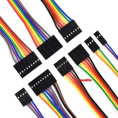 Dupont Jumper Wire 2.54mm Rainbow Cable Ribbon Female-Female 1P-10 Pin 10cm-50cm