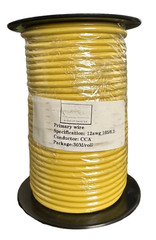 Electrical Primary Wire Spool 12 AWG 105/0.2 CCA Conductor 30M Roll Copper YELLO