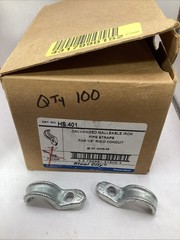 SteelCity HS401 Galv. Malleable Iron Pipe Straps For 1/2” Rigid Conduit Qty 100