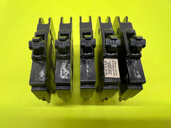 Federal Pacific 15 Amp Single Pole Lot of 5 Circuit Breakers Free Shipping