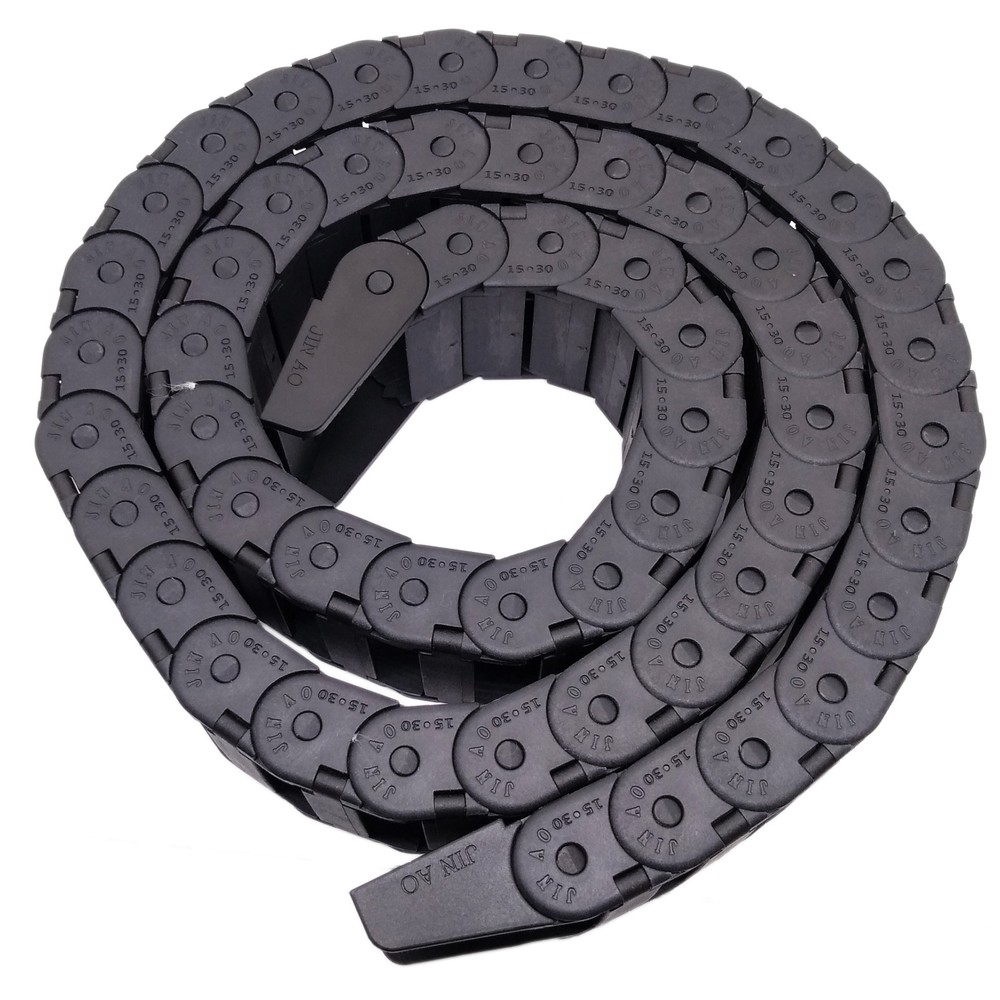 US Stock 1M 1000mm Black Long Nylon Cable Drag Chain Wire Carrier 15 x 30mm