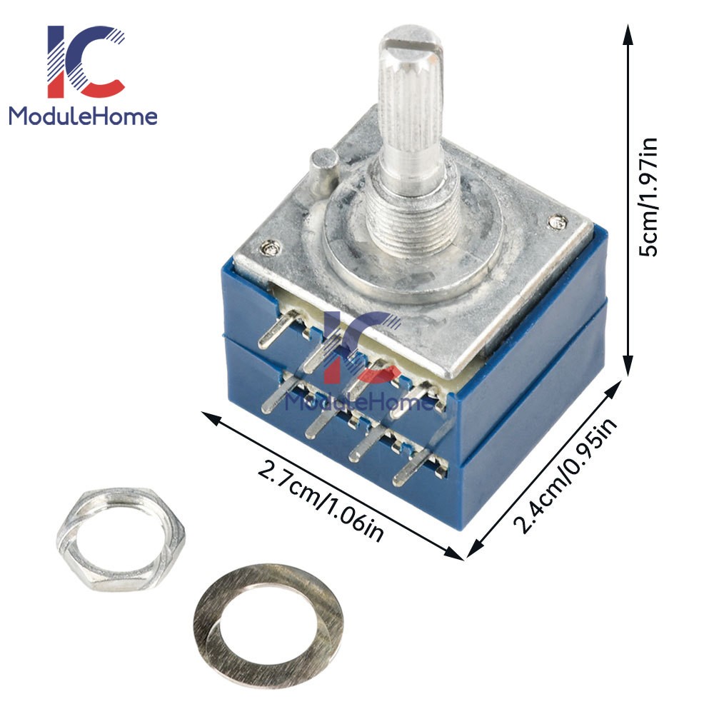 100K ALPS Log Audio Amp Volume Control Stereo Potentiometer 6mm Rotary Knob