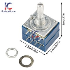 100K ALPS Log Audio Amp Volume Control Stereo Potentiometer 6mm Rotary Knob