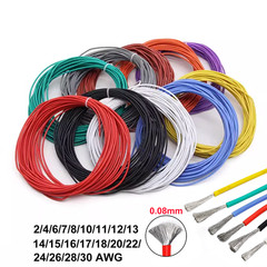 Flexible Soft Silicone Cable Wire 2/4/6/7/8/10/11/12-30AWG 0.08mm Tinned Copper