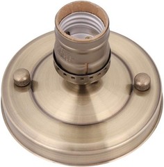 Bronze Electroplated Vintage Industrial Iron Lamp Bulb Socket Ho Color: Bronze