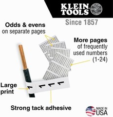 Wire Marker Numbers Book Panel Labels Adhesive Label Cable Markers Sheet Tags