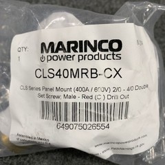 Panel Mount CLS40MRB-C Marinco 400A Cam Connector 2/0-4/0 Red New 1027