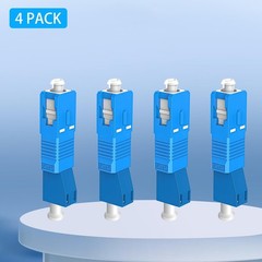 SC/UPC Male LC/UPC Female Fiber Optic Adapter 4 Pack 9/125um Single Mode SC to