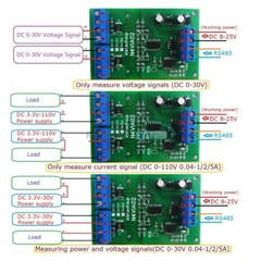 RS485 0~1/2/5A 0-30V Current Voltage Collector Signal Acquisition MODBUS RTU