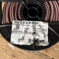 NEW Southwire E51583 THHN Stranded Brown Wire 10 awg 500ft Spool Roll