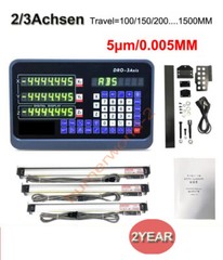 2/3 Axis DRO Display Digital Readout 5µm Linear Glass Scale Kit for Mill Lathe