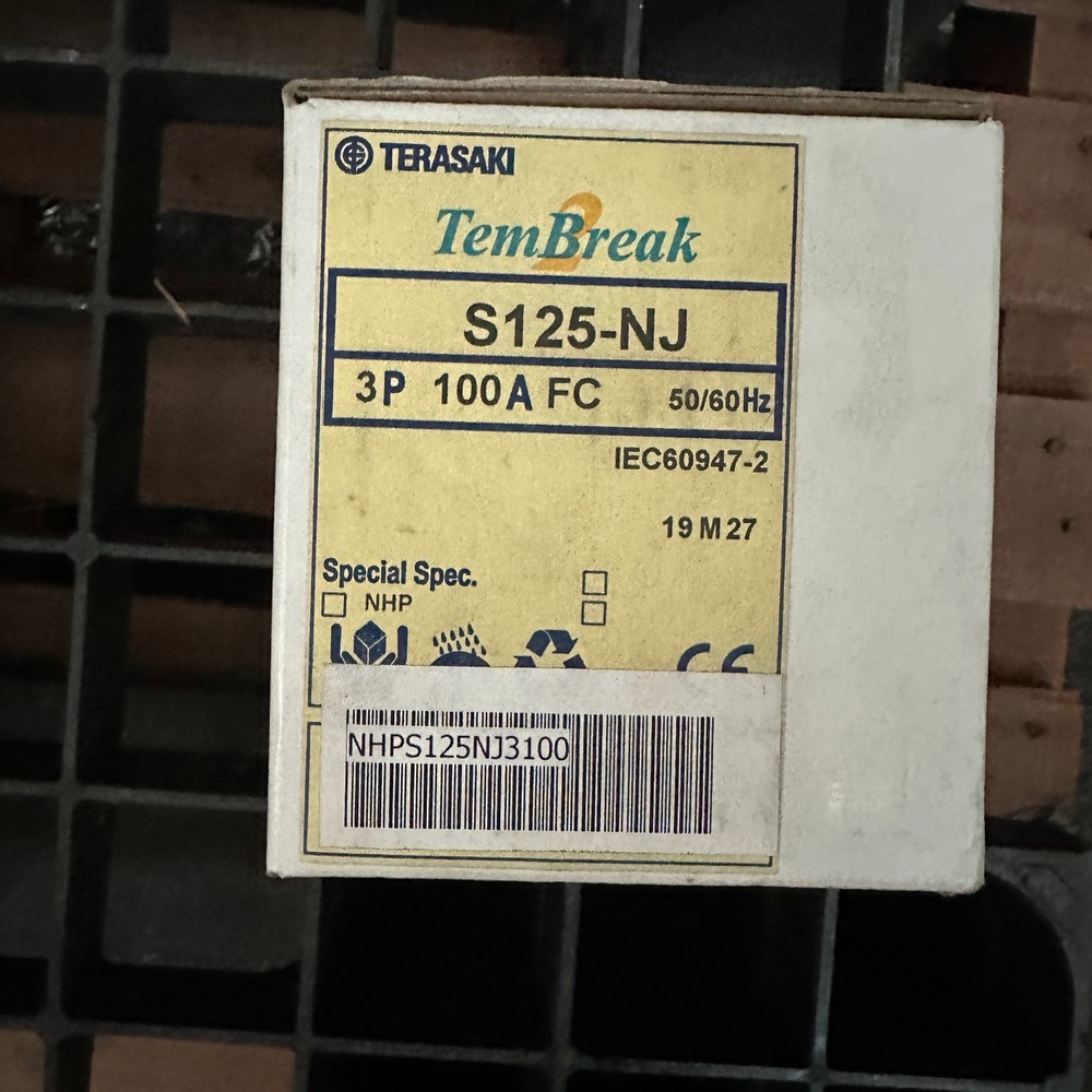 Terasaki TemBreak2 S125-NJ 3 pole 100A Circuit Breaker MCB NHPS125NJ3100