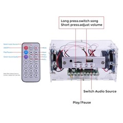 DIY Bluetooth Speaker Kit – USB Mini Stereo Amplifier with LED Lights, STEM Sold
