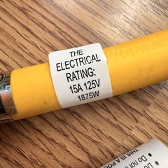 Yellow 3 Outlet Extension Wire Power Splitter Cord 15A 125V 1875W Clear Ends