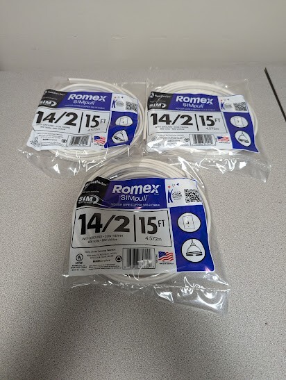 3 packs Southwire 15 ft. 14/2 Solid Romex SIMpull CU NM-B W/G Wire 45ft Total