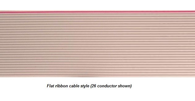 40 Conductor Flat Ribbon Cable, Gray PVC, 25 foot roll
