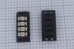 *Lot of 2* 4 Pole 8 Pins Double Row Terminal Block Panel Mounted
