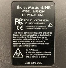 Thales Mission Link 700 (Terminal unit MF350BV & Mission Link High Gain Antenna)