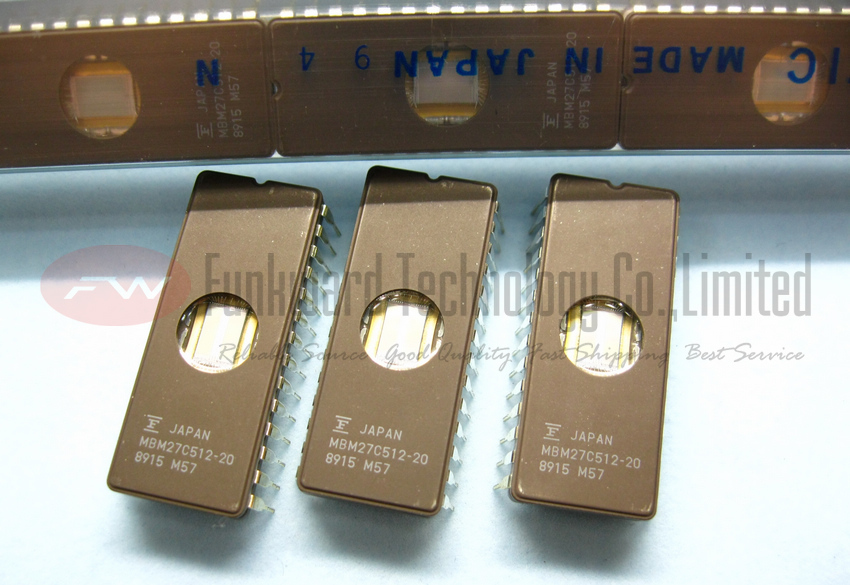 New Fujitsu MBM27C512-20 27C512 512KBIT UV EPROM 200ns GOLD DIE,CDIP28 X 5PCS