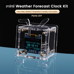DIY ESP8266 Mini Weather Forecast Electronic Clock Kit 0.96″ OLED Display+Shell