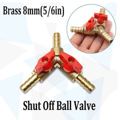 Premium grade 516 Brass Y 3 Way Shut off Ball Valve for Hose Barb Fuel