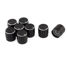 Nonslip Lamp Dimmer Control Rotary Knob Cap Black 6mm Hole Dia 8Pcs