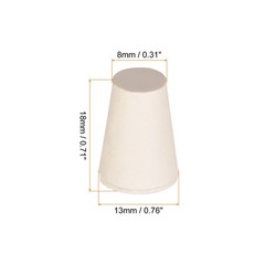 Solid Lab Rubber Stoppers Drilled Silicone Plugs 8-13mm /Beige/ 10Pcs