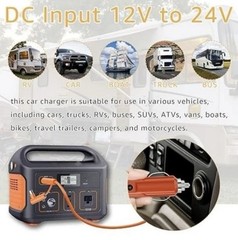 12V/24V Car Charger 14AWG, 15A DC 8.0mm Car Cigarette Lighter Charging Cable
