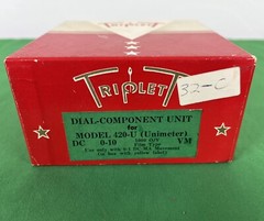 TRIPLETT 420-U Unimeter Dial Component Unit DC 0-10 Volts,1000 O/V, Gauge Panel