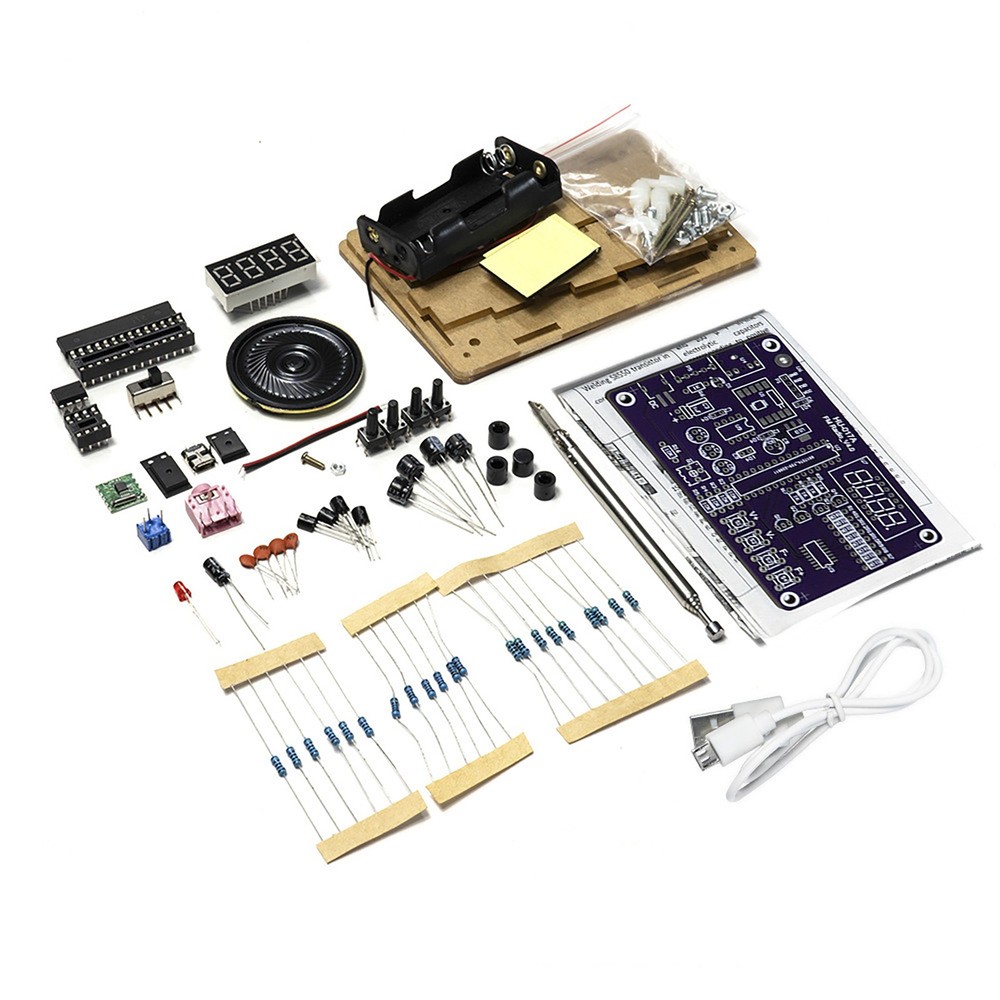 FM Radio Kit Set Electronic DIY Kit Parts TDA2822 0.5W 87-108MHz With Shell