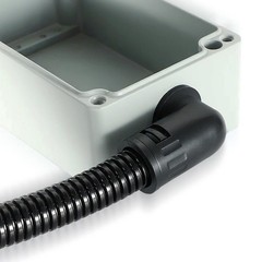 Nylon Corrugated Conduit 90° Elbow Connector Fitting For Corrugated Cable Tubing