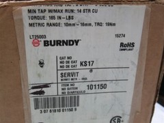 Burndy KS17, 101150, Copper Split Bolt #8 to #6 AWG, 4 Pack