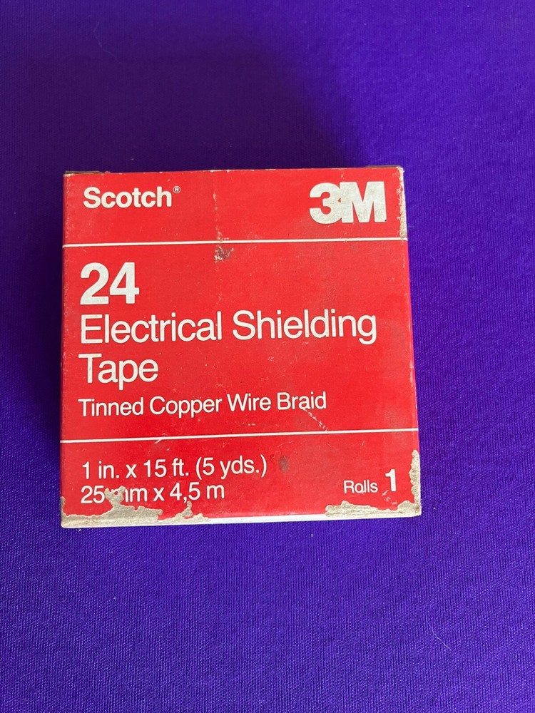 3M SCOTCH 24 ELECTRICAL SHIELDING TAPE 1 INCH x 15 FOOT TINNED COPPER WIRE BRAID