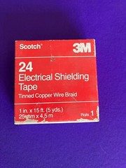 3M SCOTCH 24 ELECTRICAL SHIELDING TAPE 1 INCH x 15 FOOT TINNED COPPER WIRE BRAID