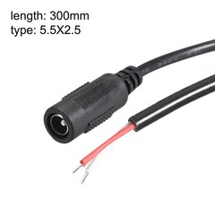 2x DC Power Jack Plug Female Pigtail 5.5mm x 2.1mm /12 in for LED Strip Lt 24AWG
