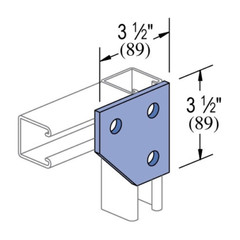 Unistrut P1334-EG, 3-1/2″, 9/16″ Hole, Steel, 3-Hole, Flat Plate Fitting, 1pc