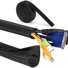 10ft Braided Wire Wrap Cord Protector Nylon Sleeve Storage Pipe Tube Cable Split