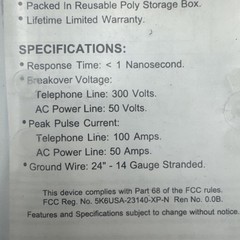 NEW ELK-950 Telephone & Power Line Surge Suppressor