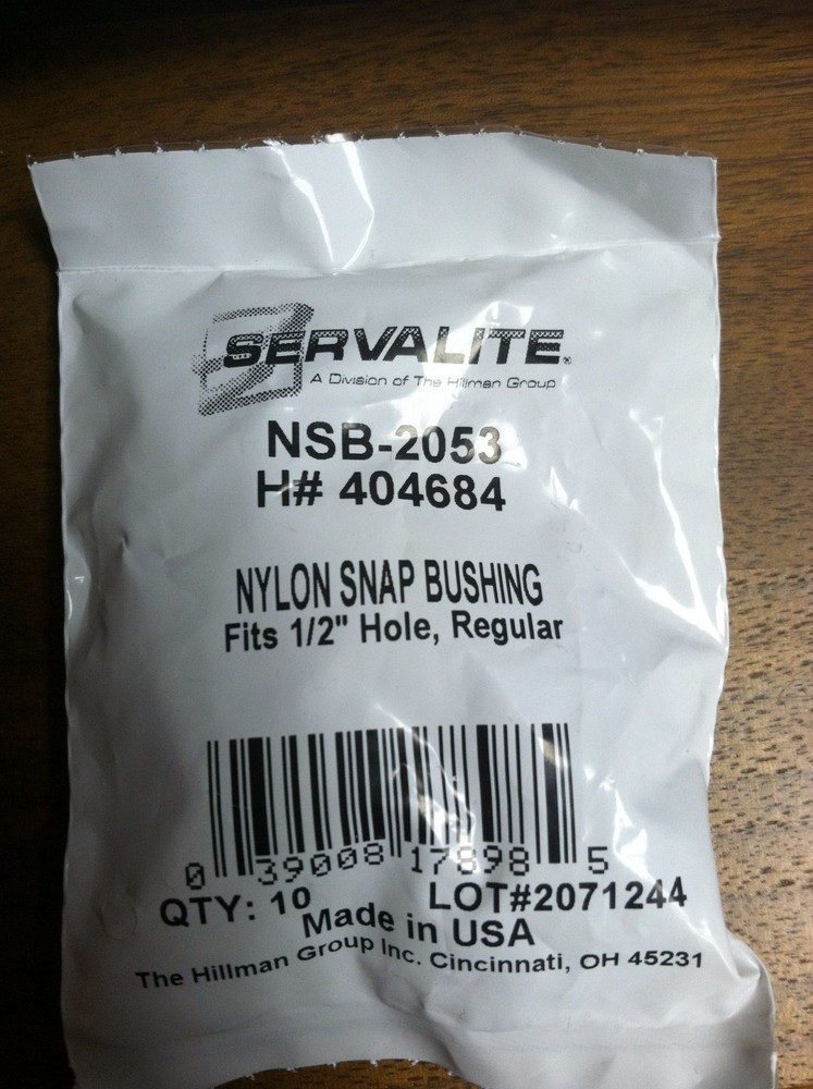 NYLON SNAP BUSHING 1/2″ HOLE REGULAR PACK OF 10 BLACK