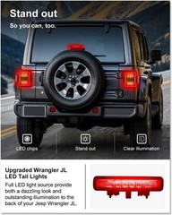 LED 3rd Brake Light for 2018-2025 Jeep Wrangler JL/ 4xe Accessories Third Br